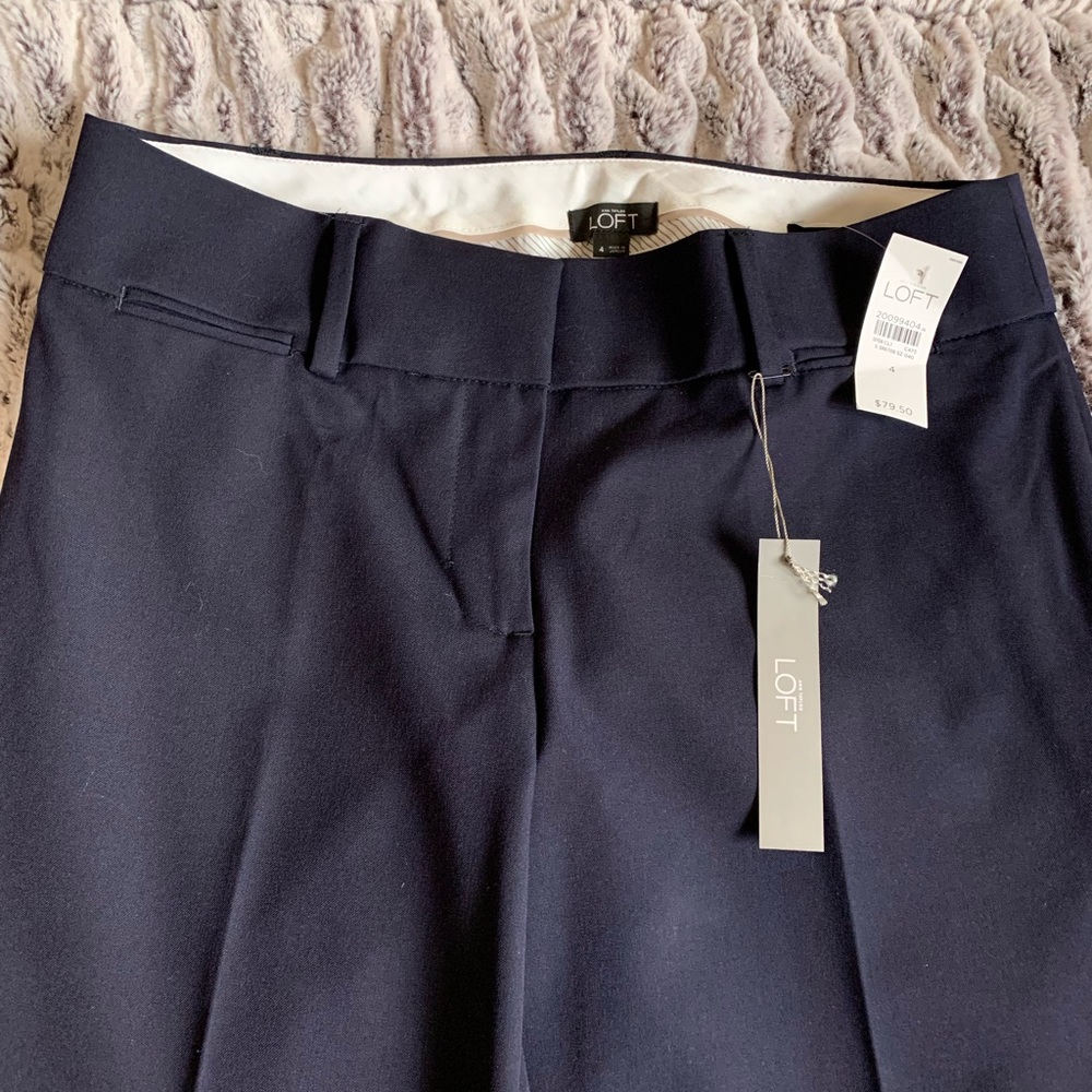 Anne Taylor Loft Size 4 Navy Blue Marisa Trouser